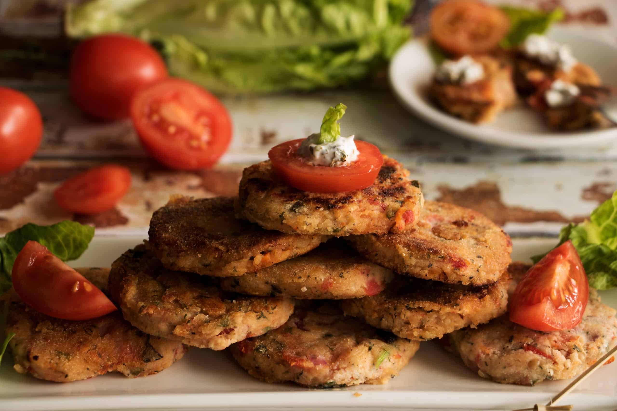 Tomatokeftedes (Fried Santorini tomato balls / tomato fritters)