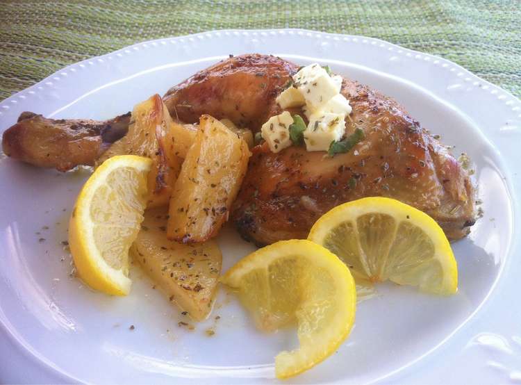Greek Lemon Chicken with Crispy Potatoes (Kotopoulo Lemonato)